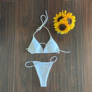 White Triangle Bikini Set